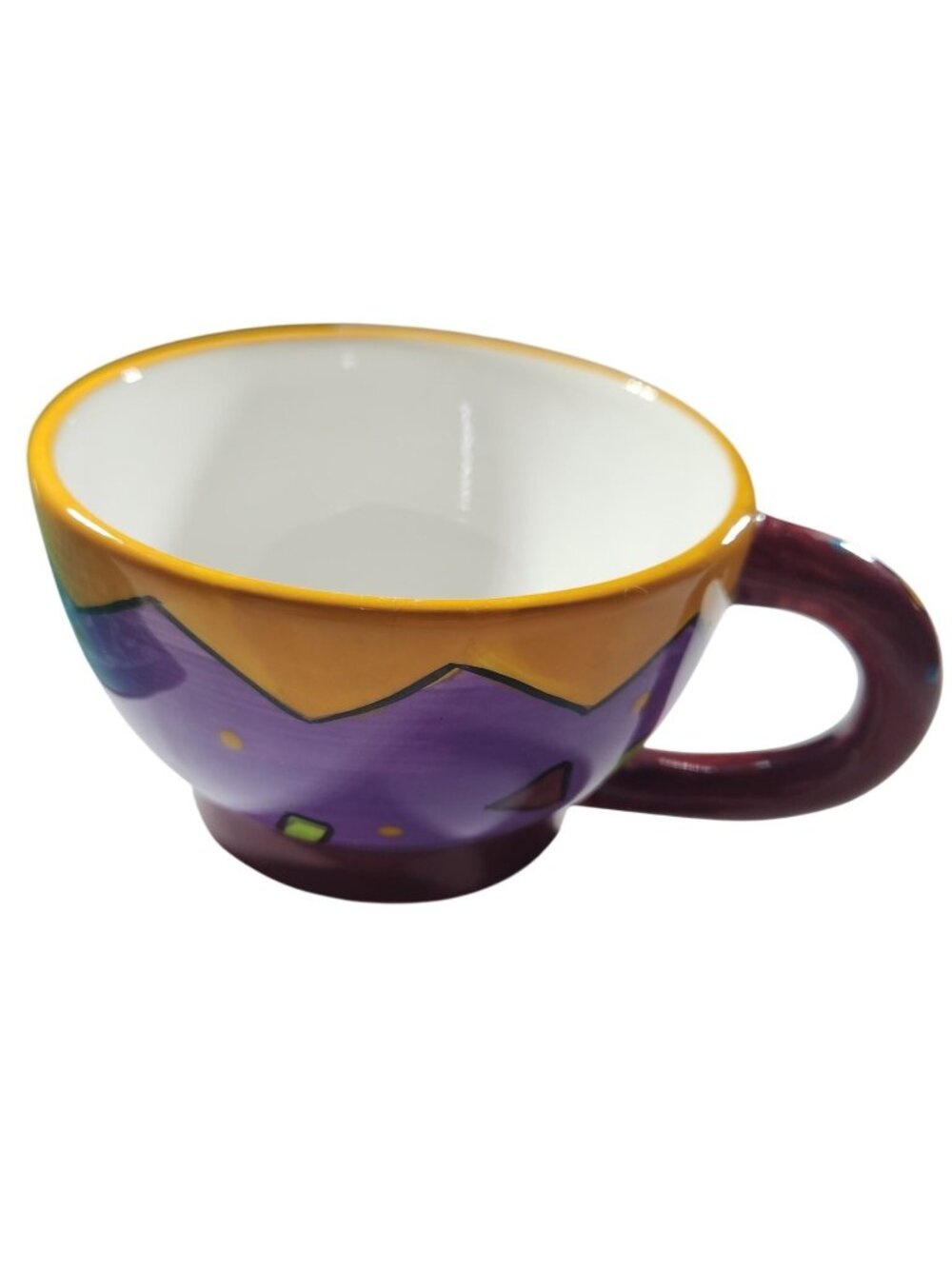 Mug Bella Casa Ganz Stoneware Coffee Tea cup artsy abstract Geometric boho retro